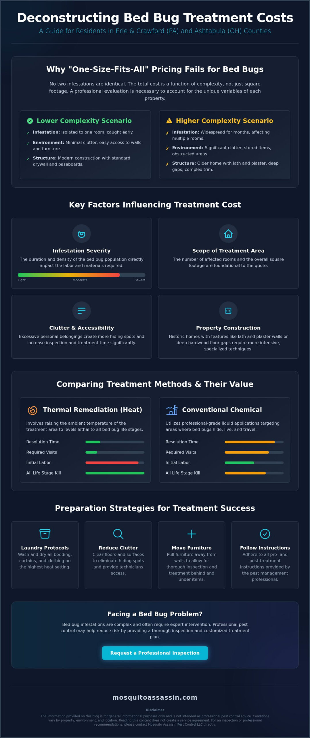 Bed Bug Treatment Cost Factors in Erie, PA: A Property Owner Guide