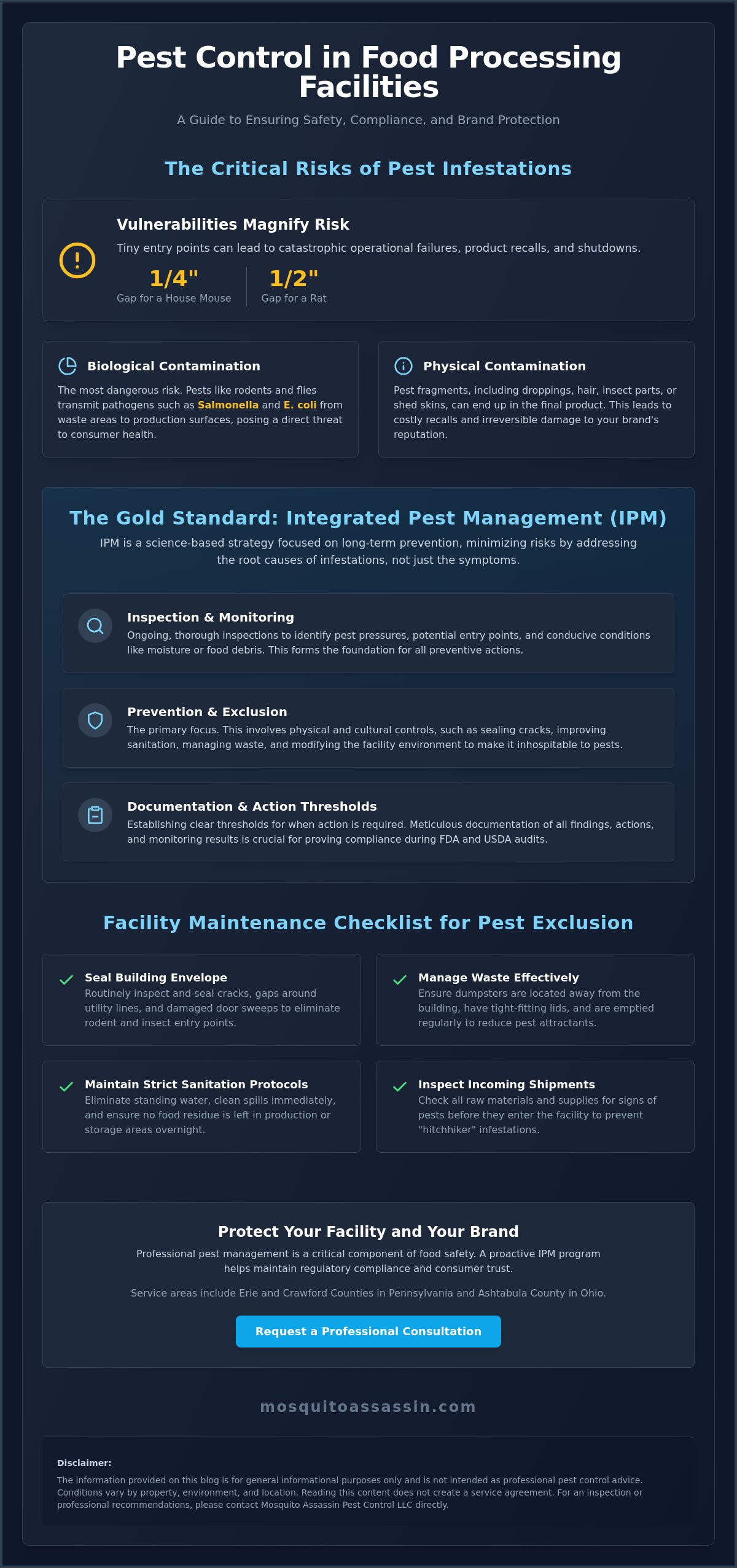 Food Processing Facility Pest Control: A Guide to Safety and Compliance